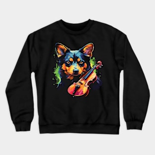 Australian Kelpie Playing Violin Crewneck Sweatshirt